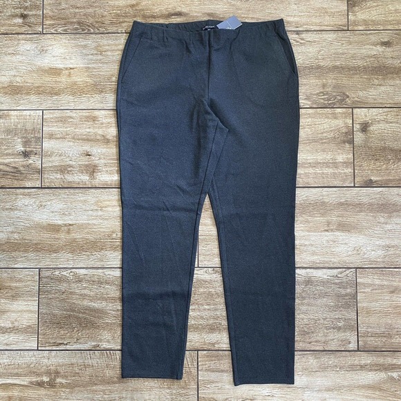 Charcoal Milano Viscose Knit Slim Pants with Pockets NWT Large